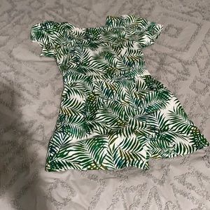 Loft romper with open keyhole back.